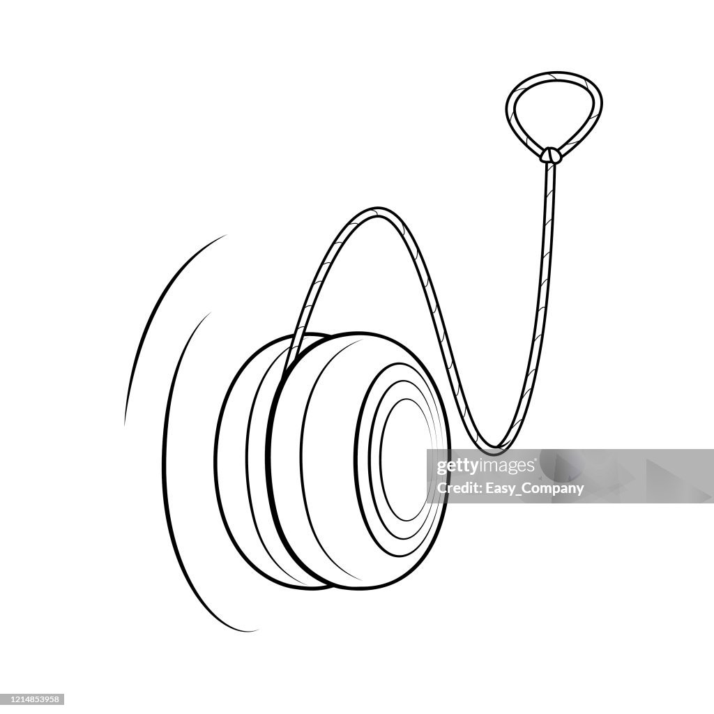 Vector illustration of yoyo isolated on white background for kids coloring book high