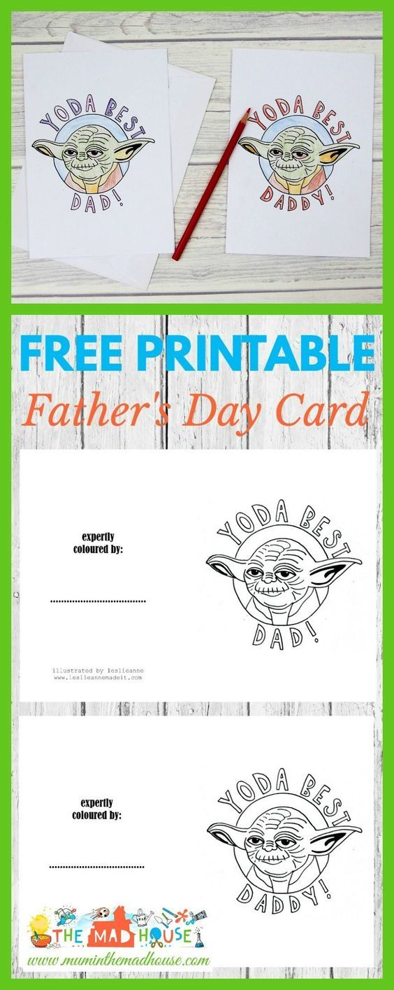 Yoda best dad louring cards dad cards fathers day diy fathers day cards