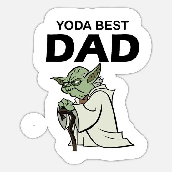 Star wars yoda lightsaber best dad fathers day sticker