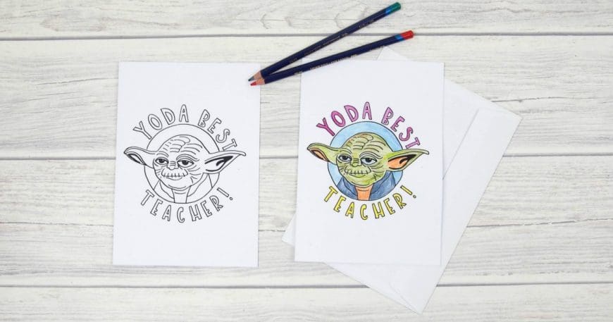 Yoda best teacher card mum in the madhouse