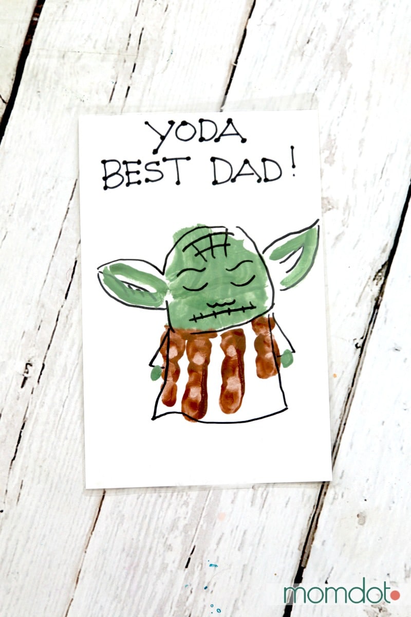 Yoda best dad hand print card