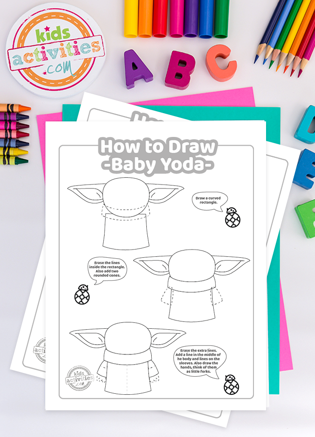 How to draw baby yoda easy printable lesson for kids kids activities blog