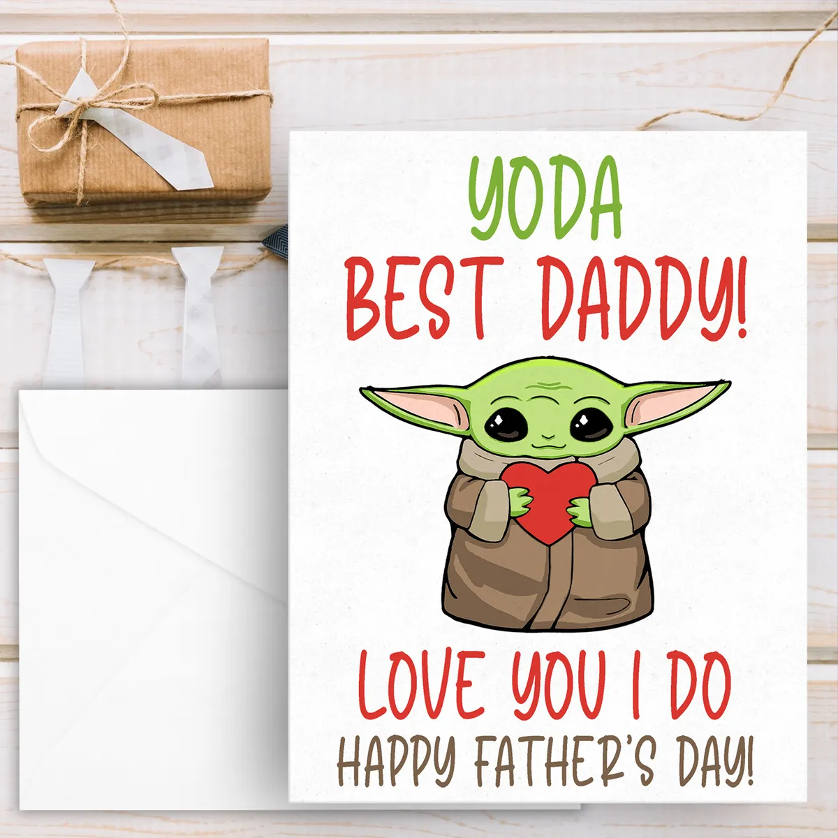 Baby yoda best daddy fathers day dad father love card crdfd v