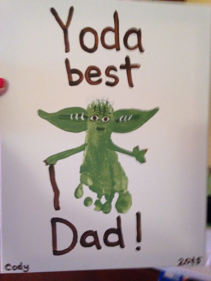 Yoda best dad fathers day footprint art by tala campbell fathers day diy fathers day crafts baby art projects