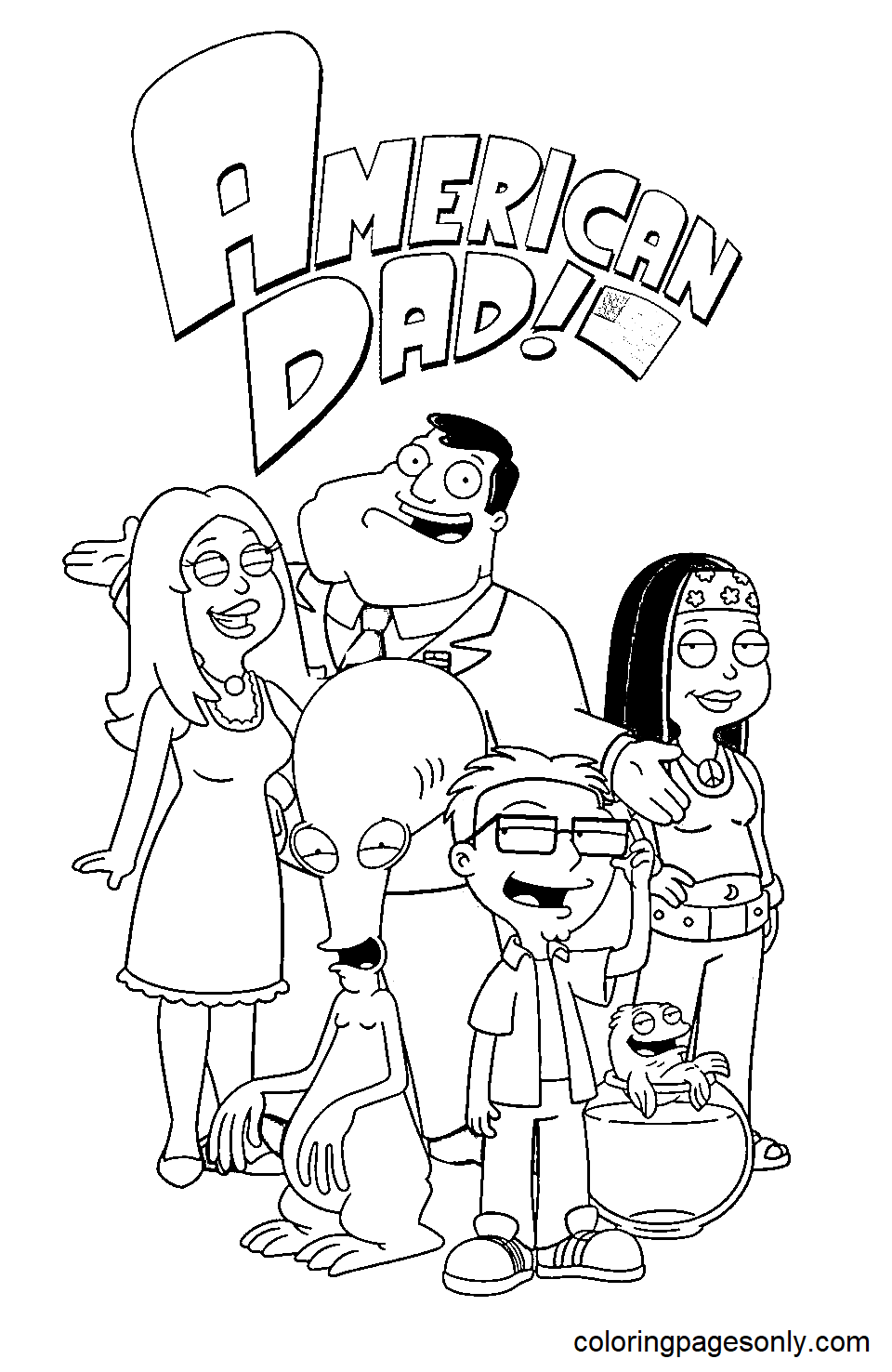 American dad coloring pages printable for free download