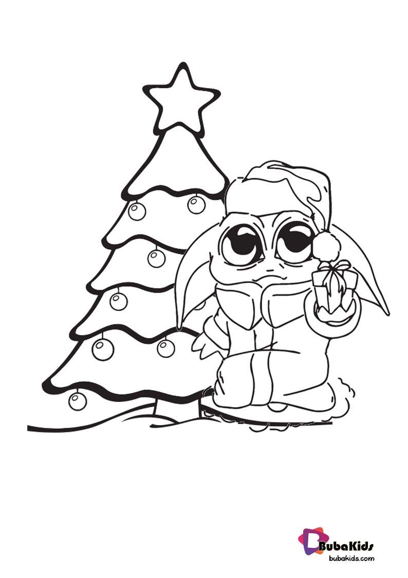 Baby yoda christmas coloring page for kids christmas coloring pages cartoon coloring pages christmas colors