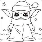 Easy how to draw santa baby yoda tutorial and coloring page