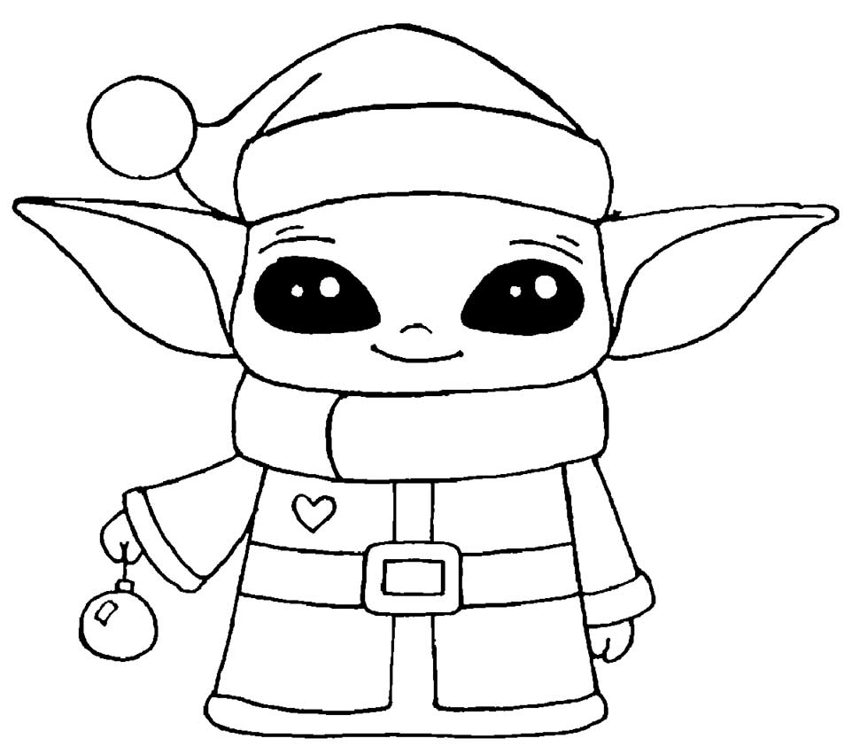 Christmas baby yoda coloring page â having fun with children