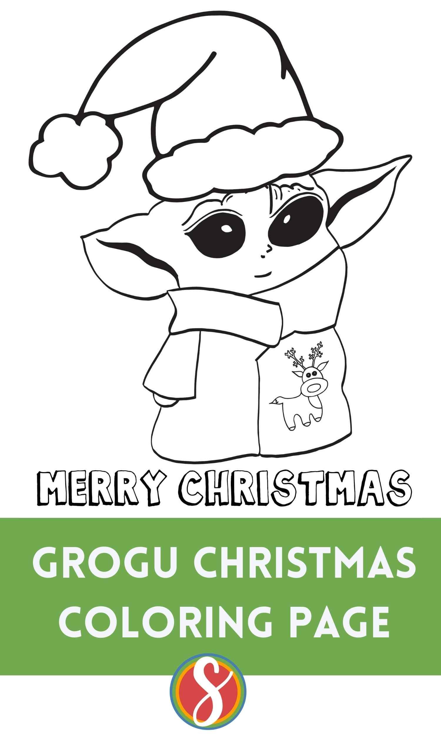 Grogo christmas coloring pages â stevie doodles