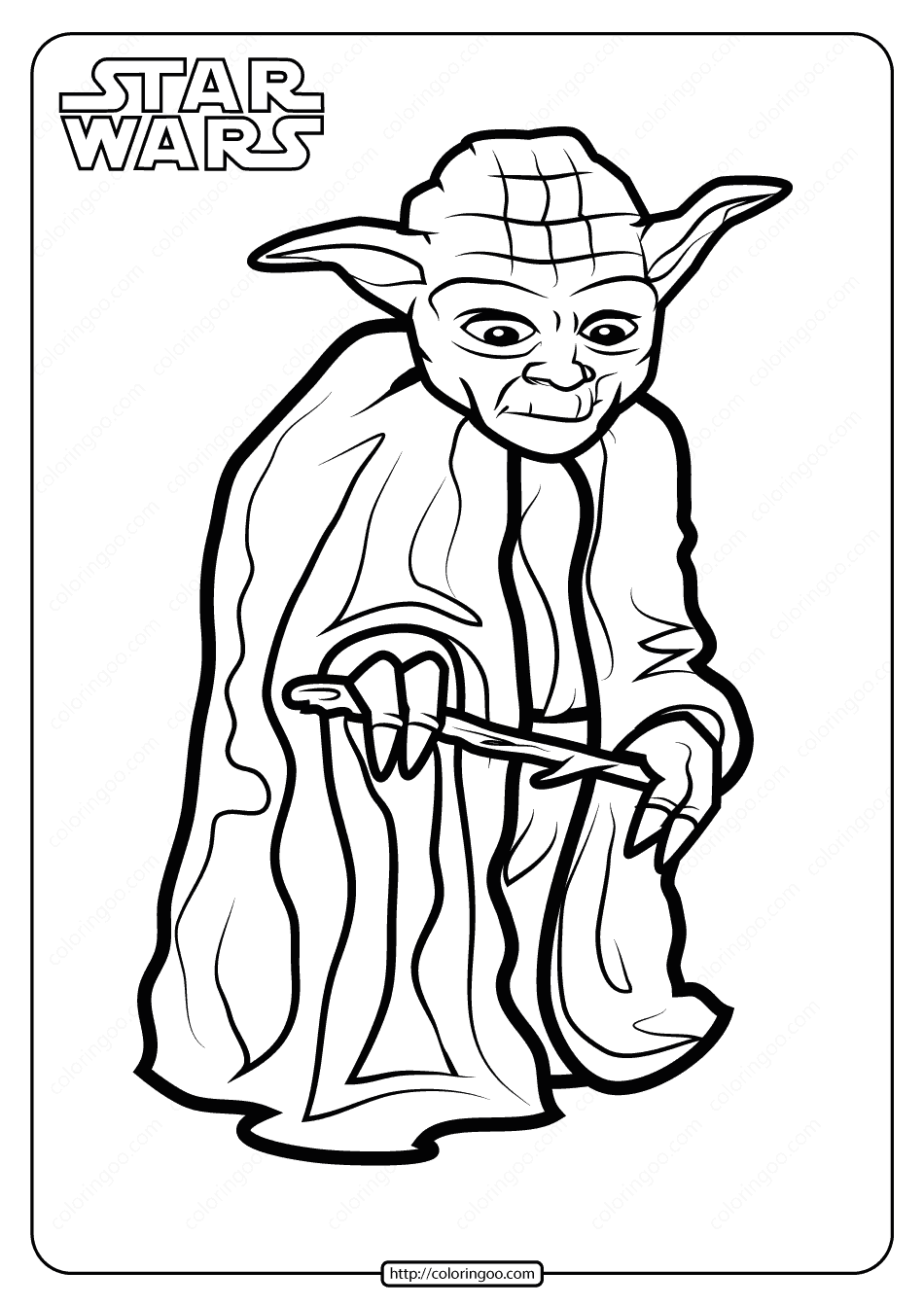 Printable star wars yoda coloring pages book