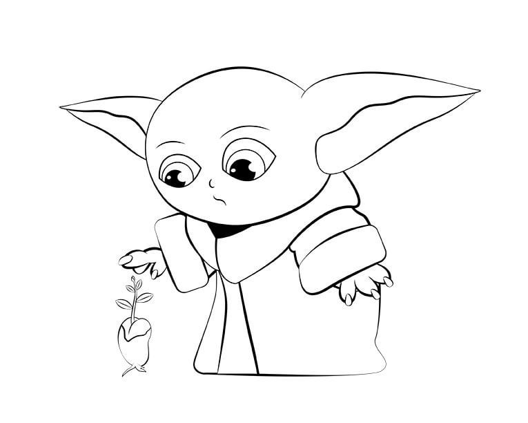 Baby yoda coloring pages rbabyyoda