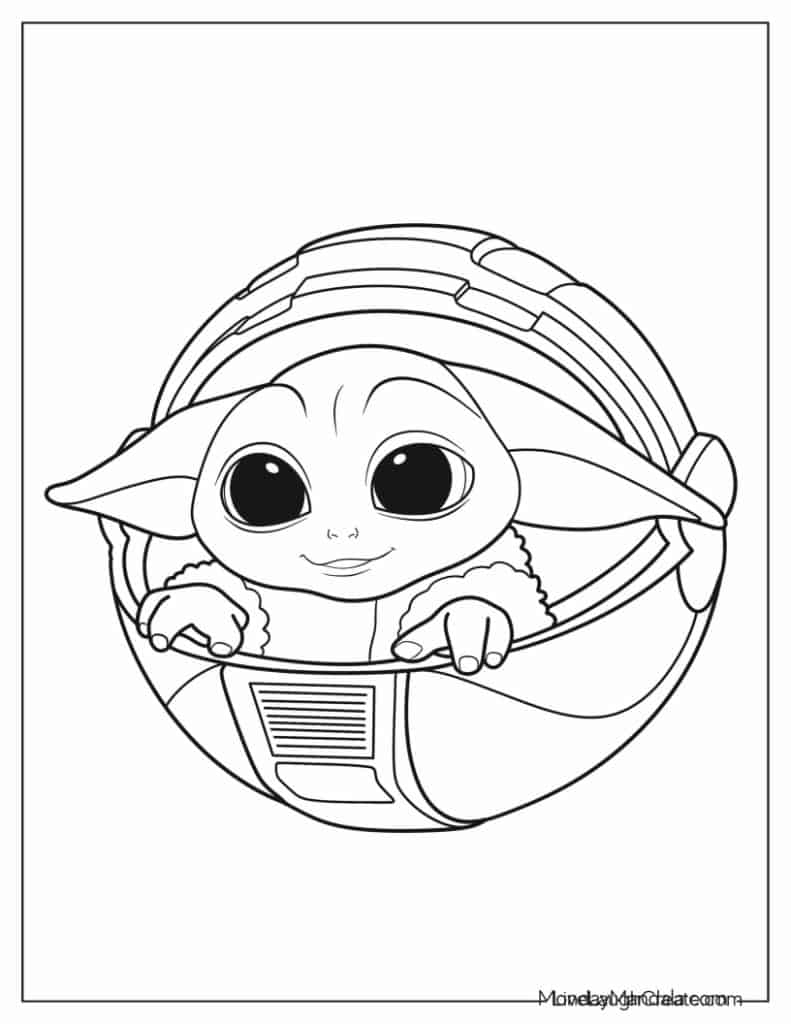 Baby yoda coloring pages free pdf printables