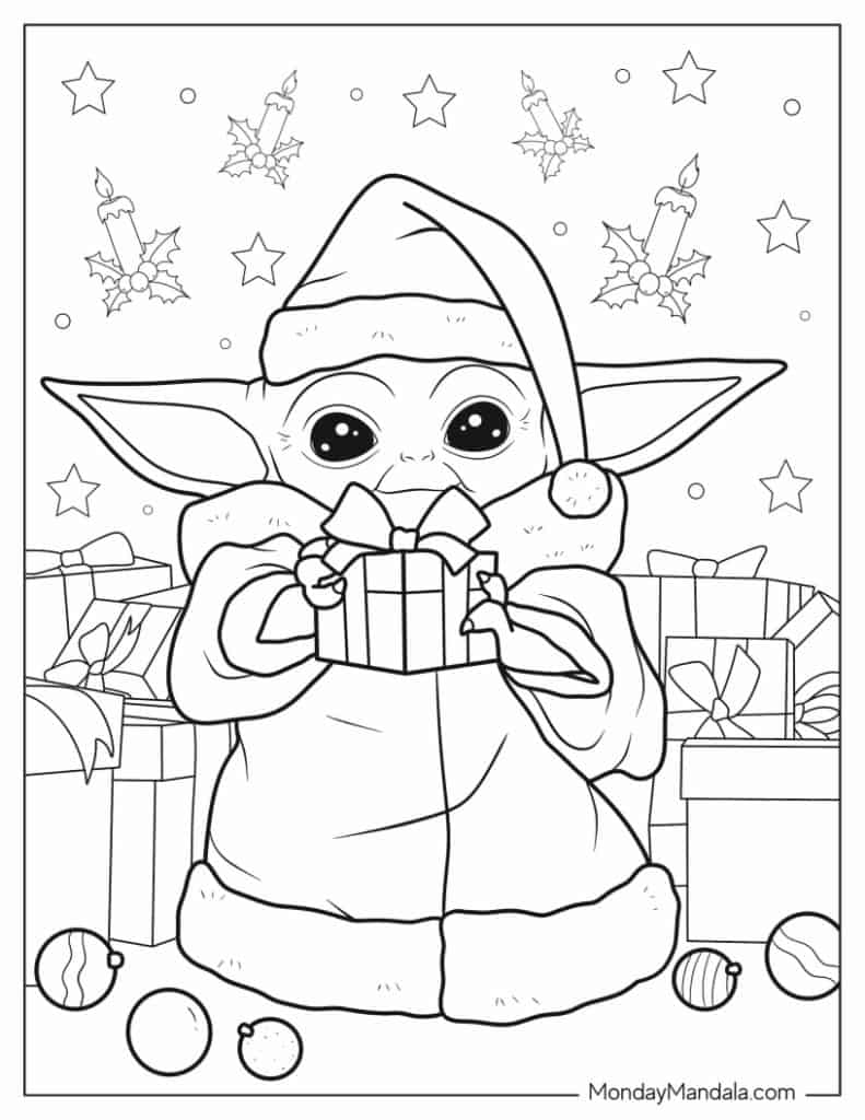 Baby yoda coloring pages free pdf printables