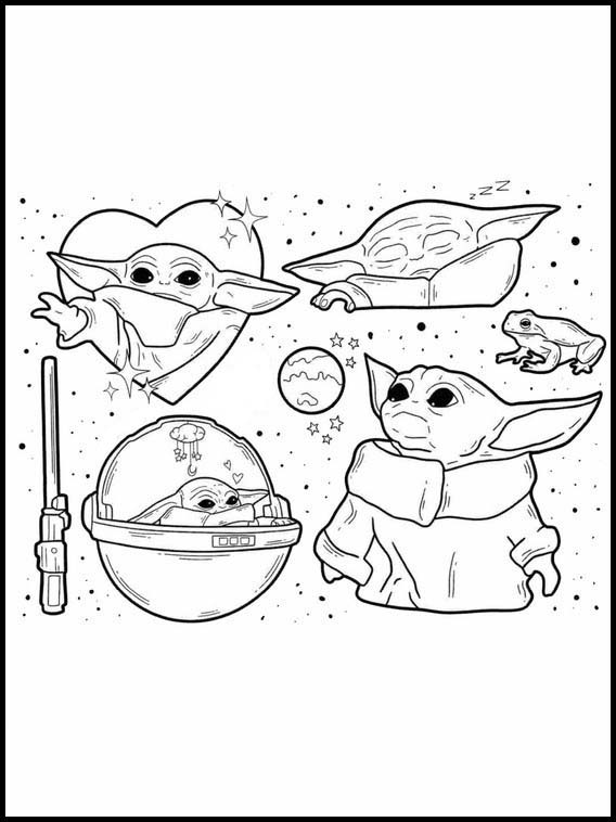 Free printable coloring sheets mandalorian baby yoda