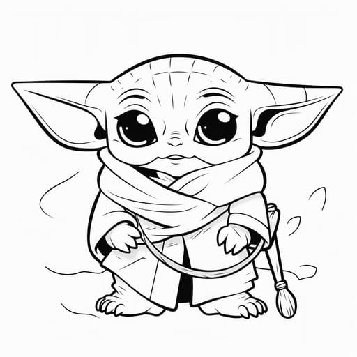 Baby yoda coloring pages for free printable