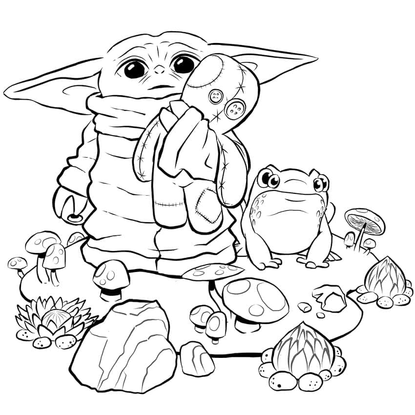 Baby yoda coloring pages