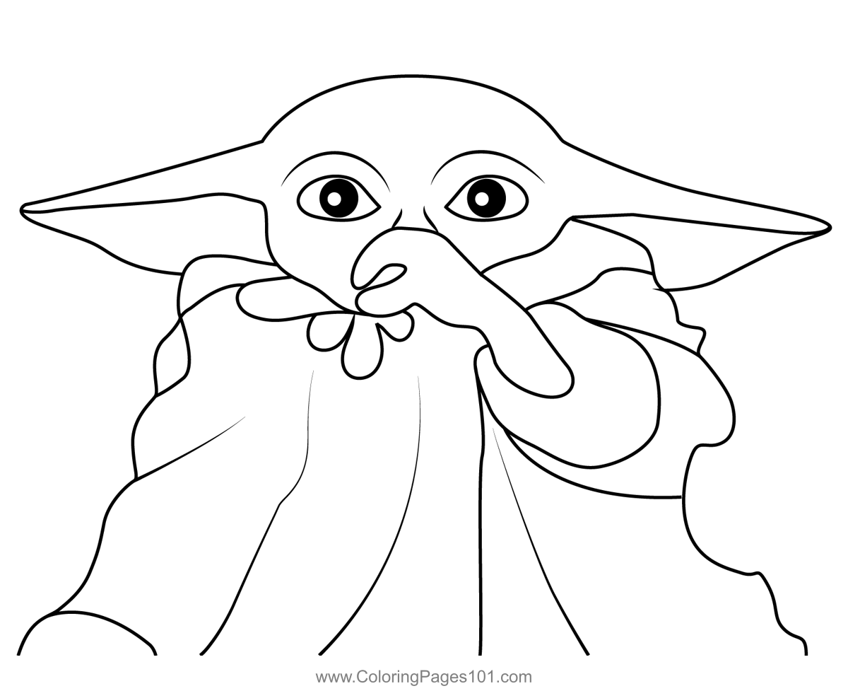 Baby yoda coloring page for kids