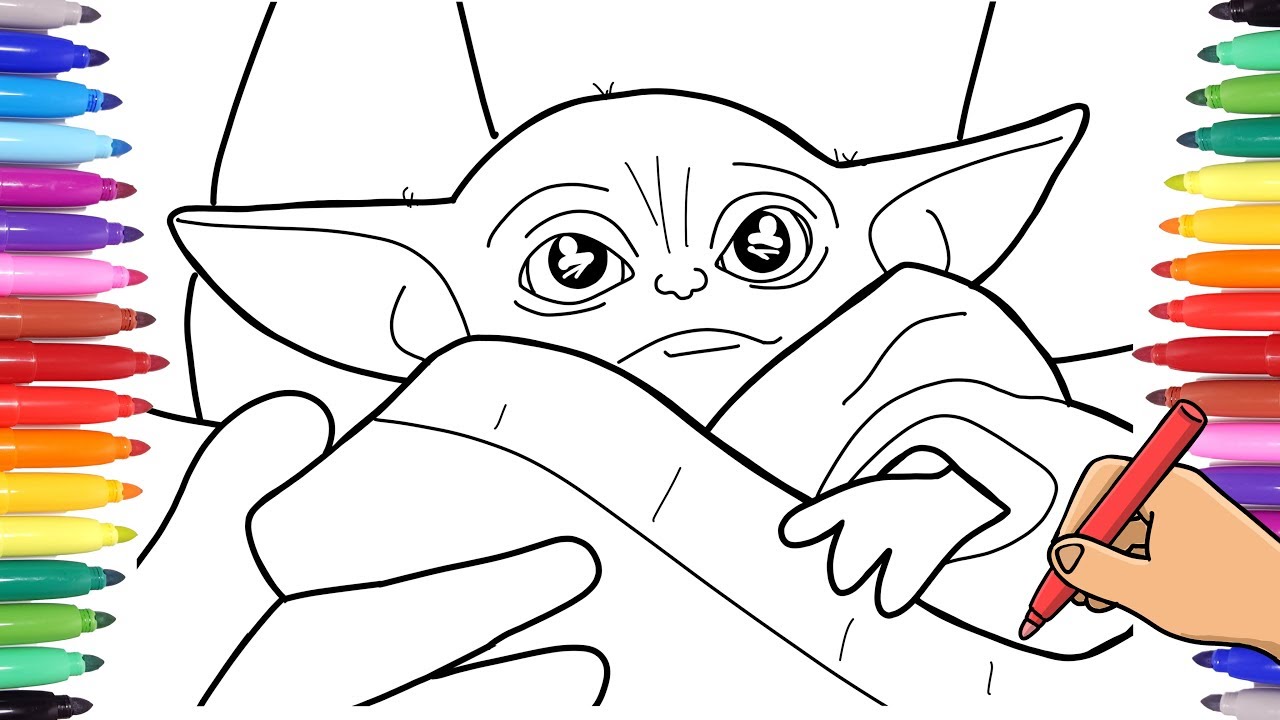 Baby yoda star wars the andalorian coloring pages for kids