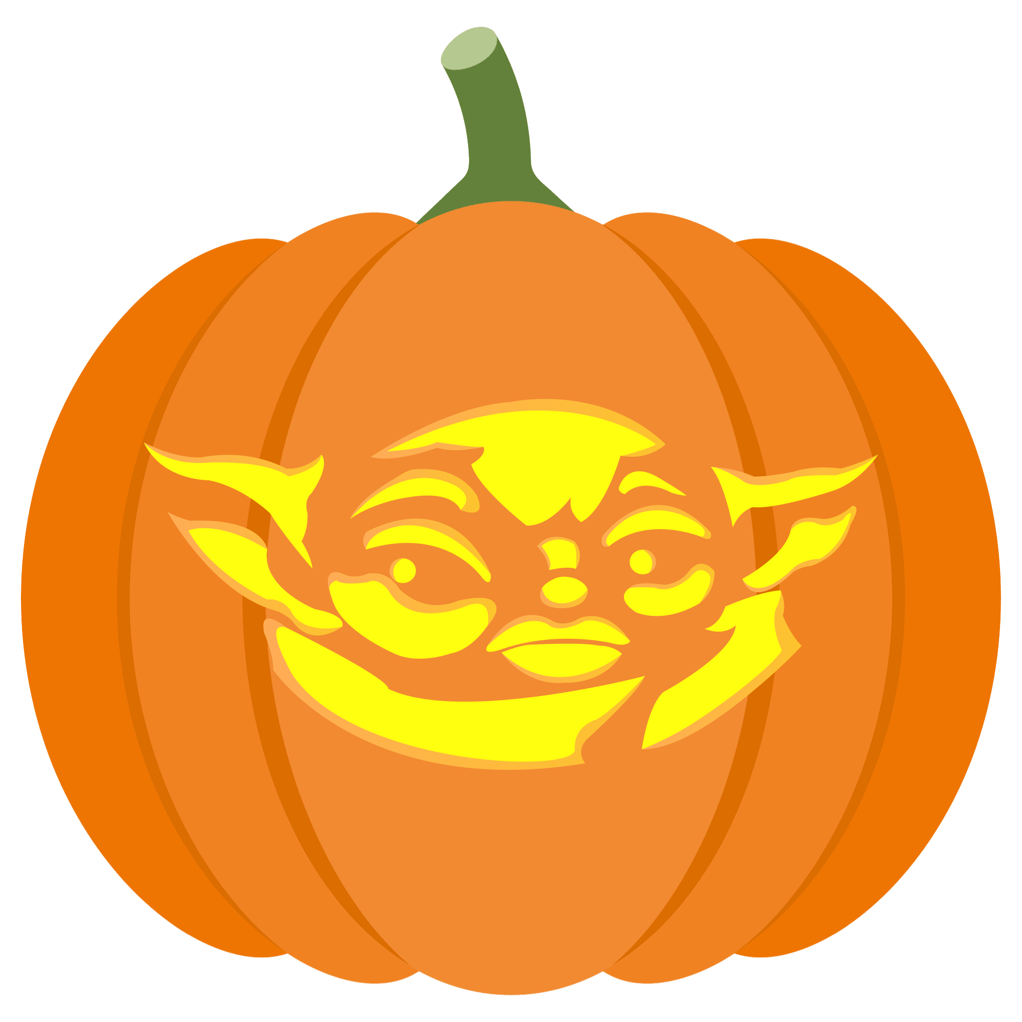 Baby yoda pumpkin stencil free printable papercraft templates