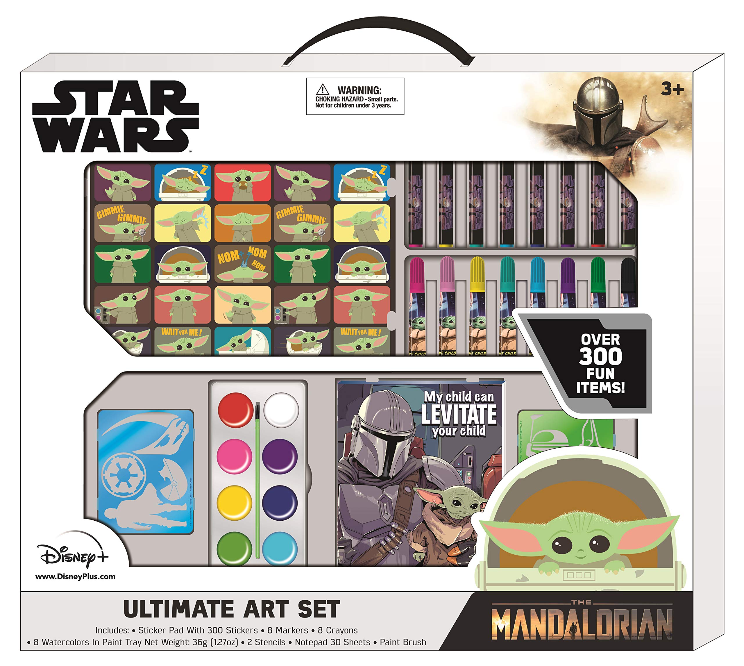 Star wars mandalorian baby yoda mega art set for kids with stickers for painting coloring drawing sets