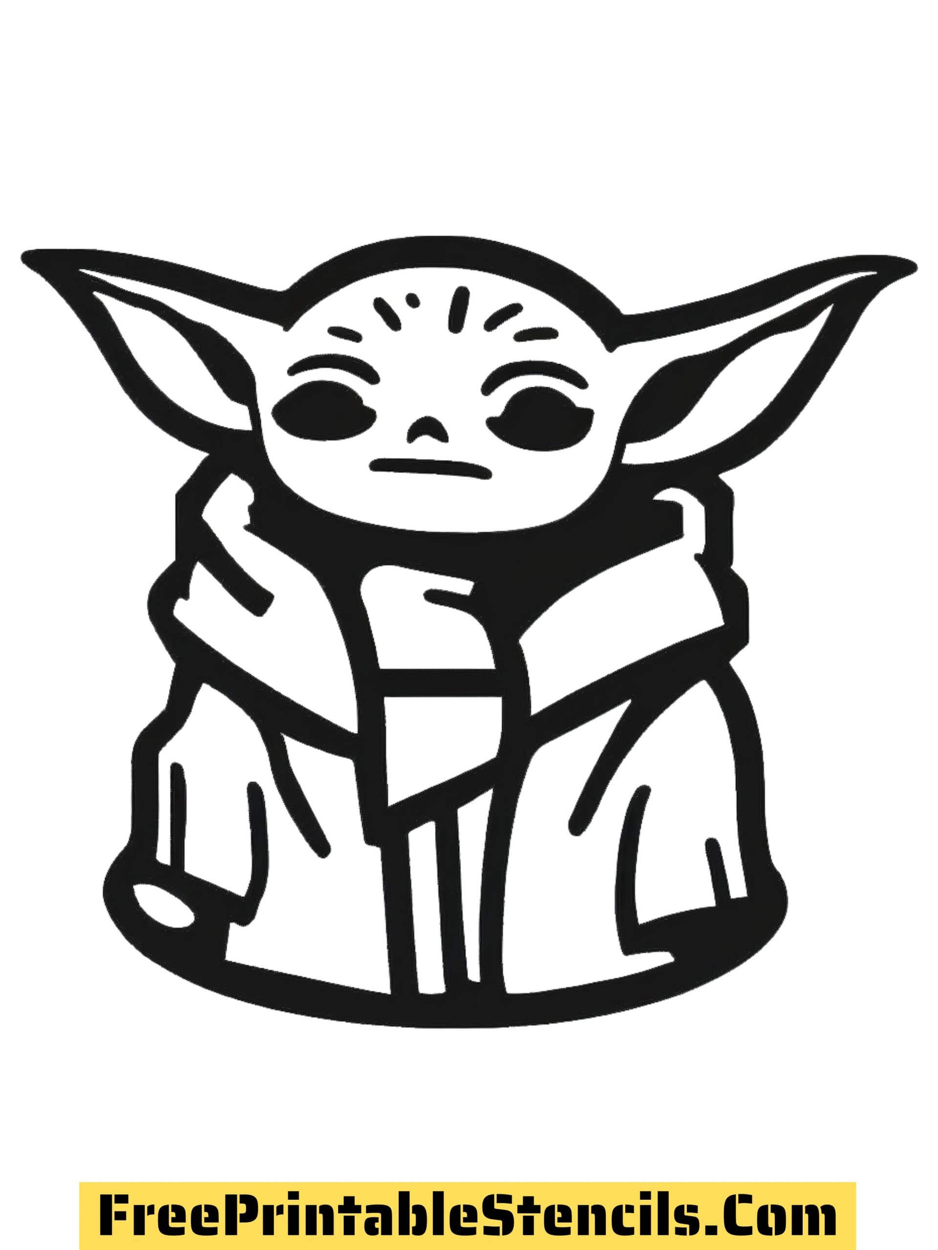 Baby yoda free printable stencils and silhouettes