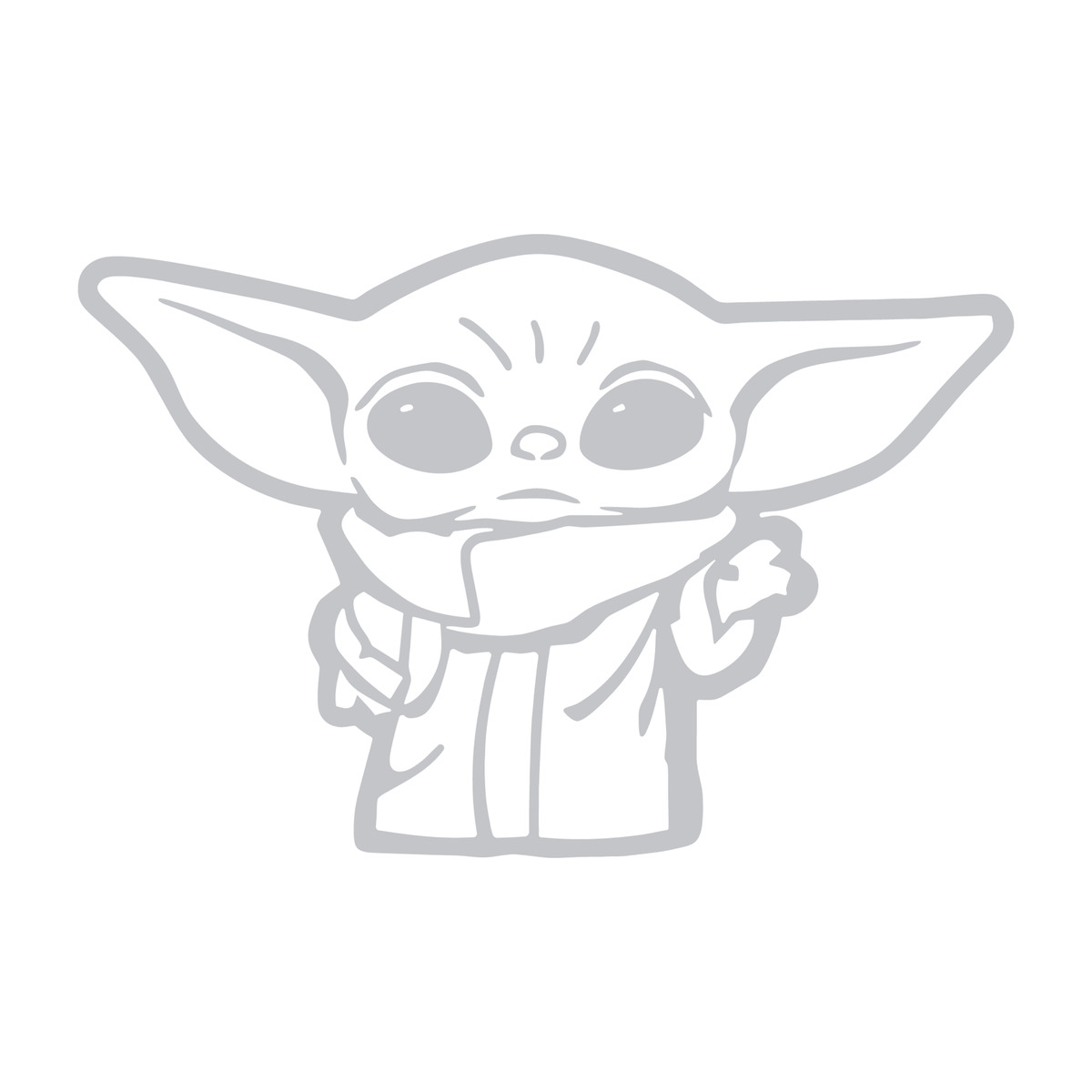 Baby yoda die cut del made in usa multiple colors custom sizing offered yr