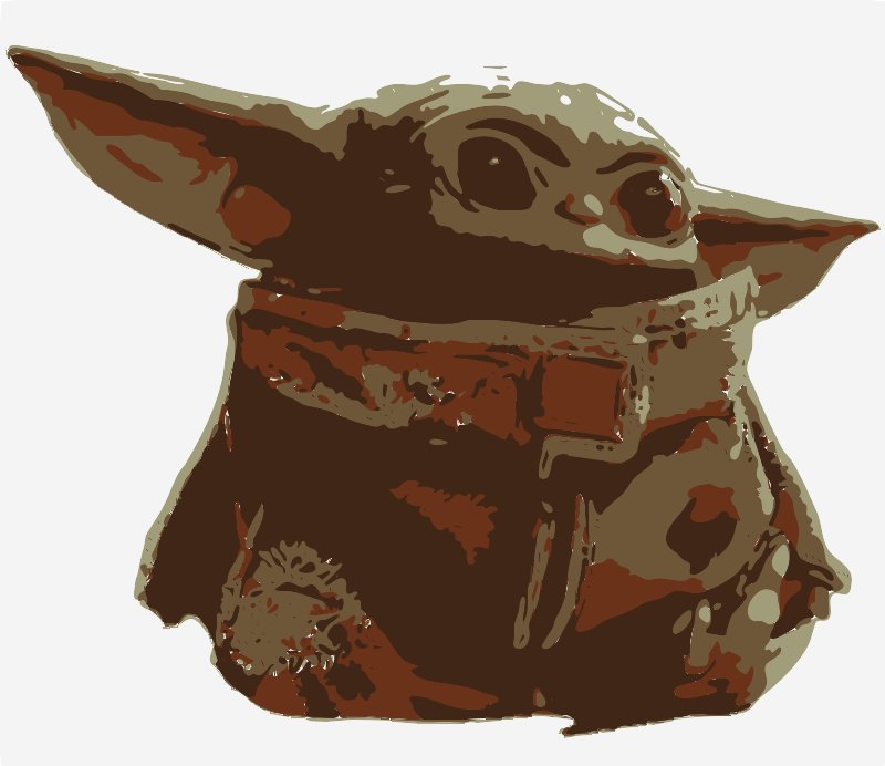 Baby yoda stencil in layers