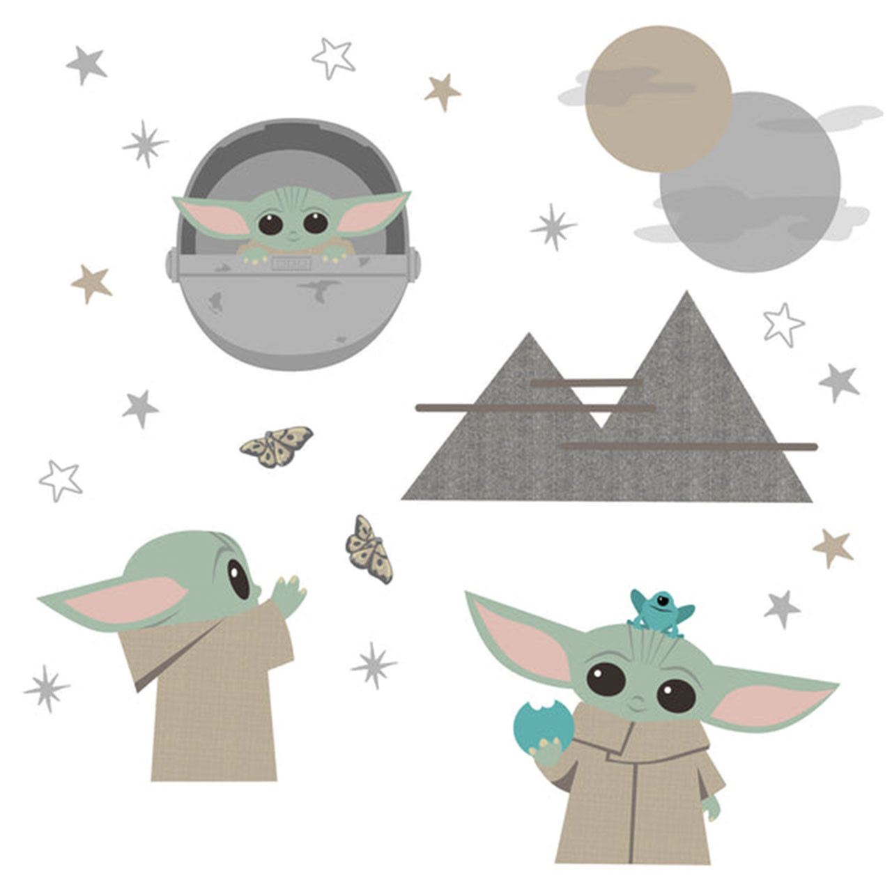 Lambs ivy star wars the child baby yoda wall decals