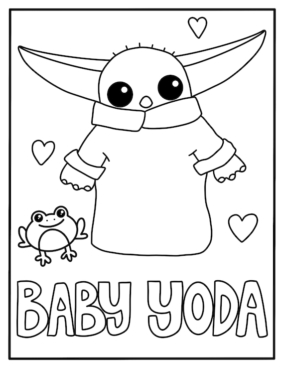 Baby yoda coloring page