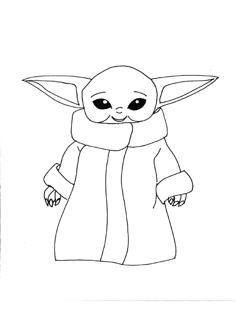 Baby yoda coloring page pdf