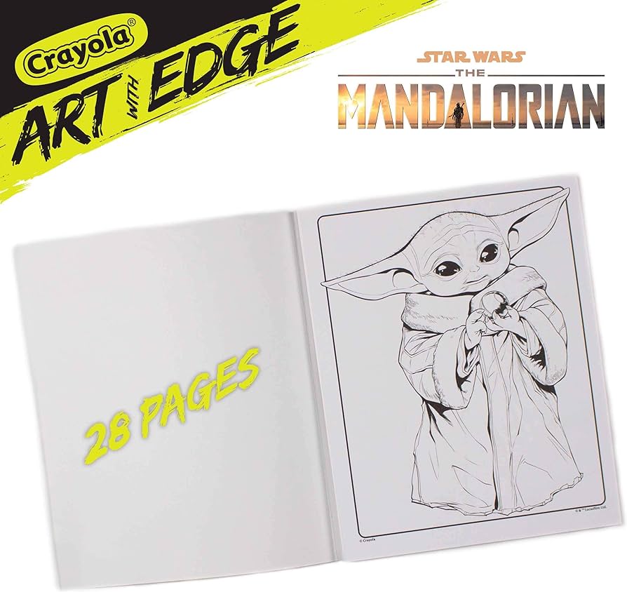 Crayola mandalorian coloring book with poster baby yoda featured styles vary pages toys games