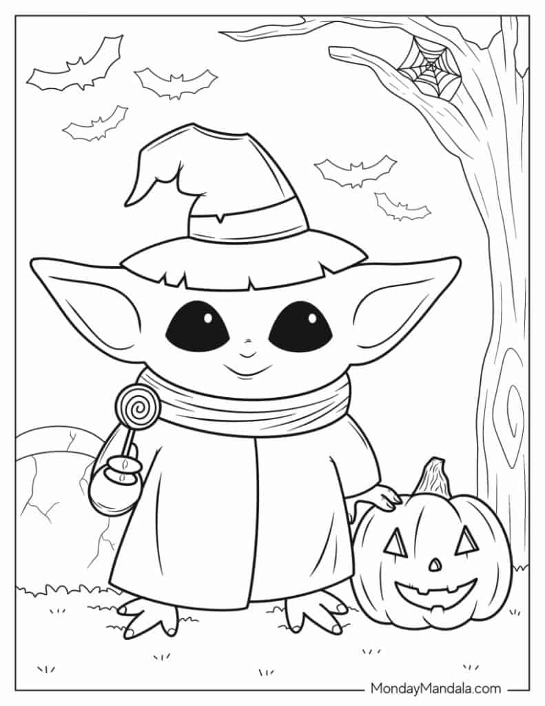 Baby yoda coloring pages free pdf printables