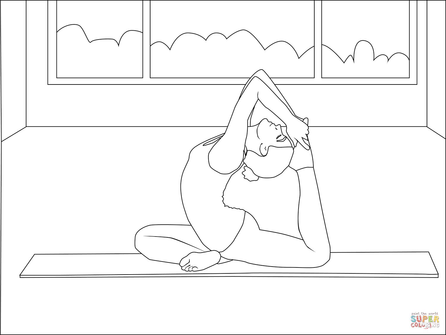 Yoga coloring page free printable coloring pages