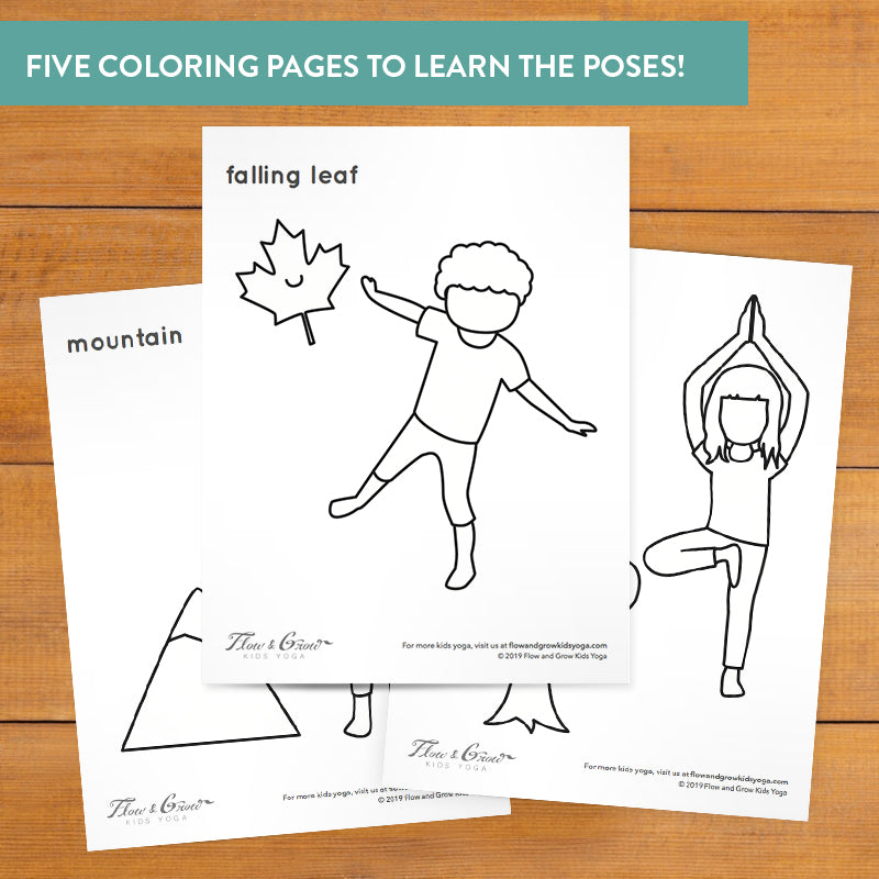 Autumn yoga coloring pages for kids mindfulness and sel learning