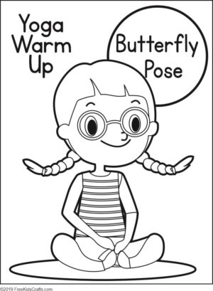 Yoga warm up coloring pages