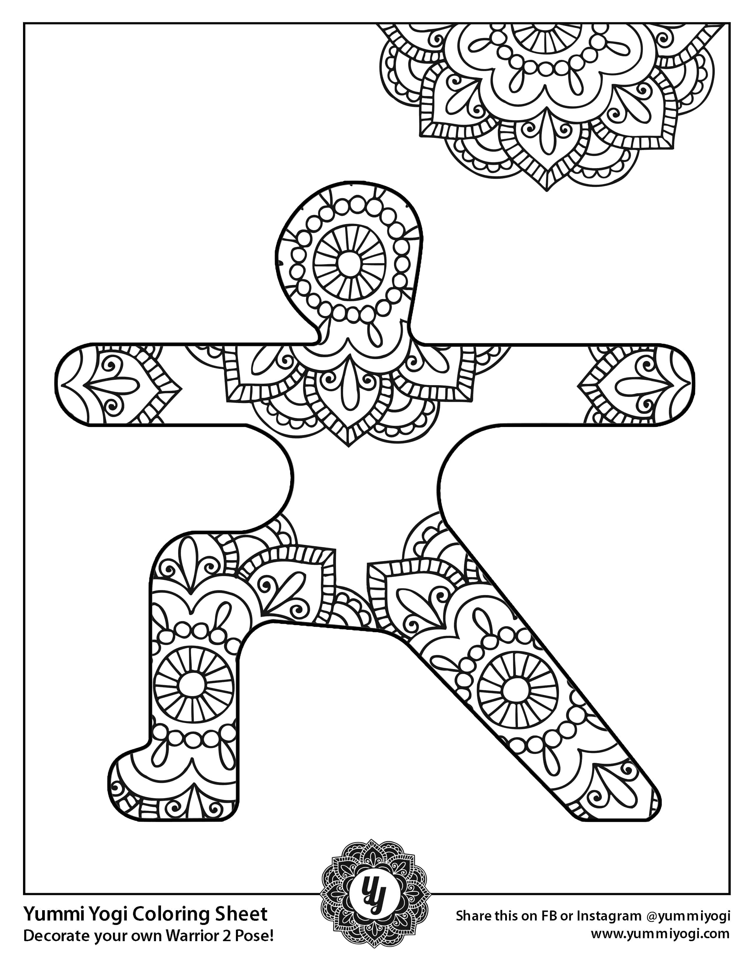 Free printable yoga coloring page