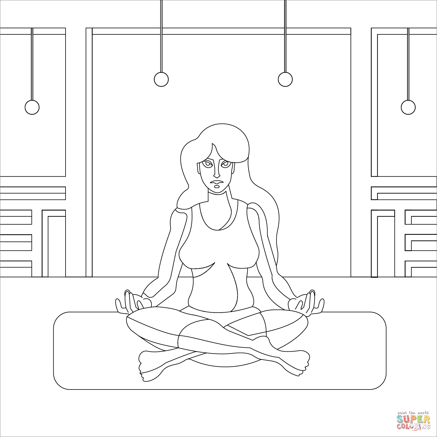 Yoga coloring page free printable coloring pages