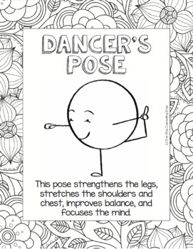 Yoga for kids mindful coloring pages by one