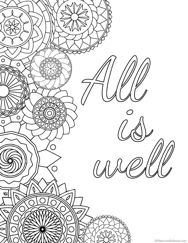 Printable mindfulness colouring pages for adults kids