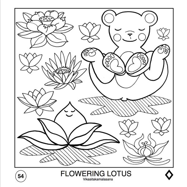 Yoga teddy bear the big little coloring book of yoga poses yoga teddy bear coloring books teddy bears stickers