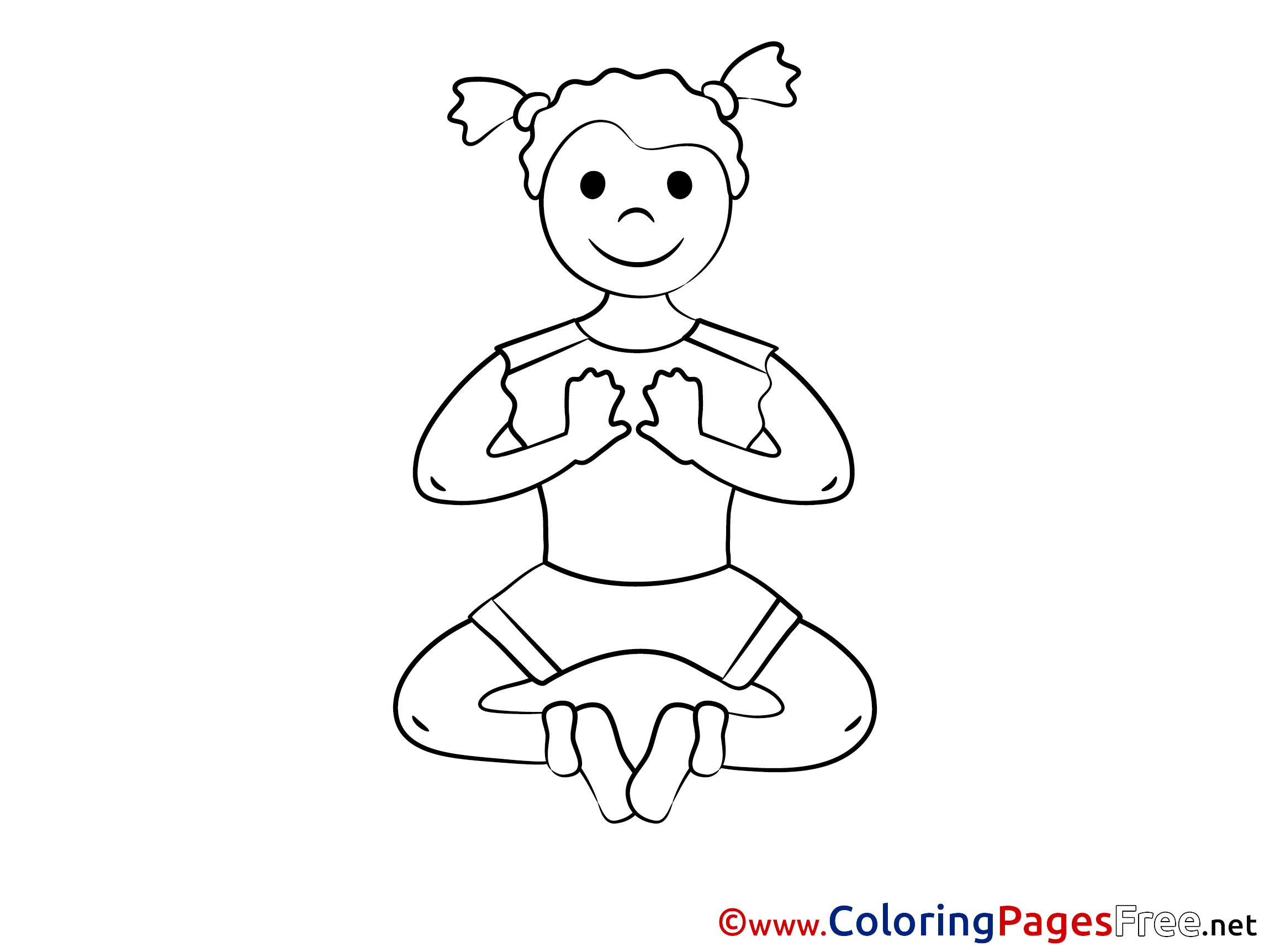 Yoga for children free coloring pages