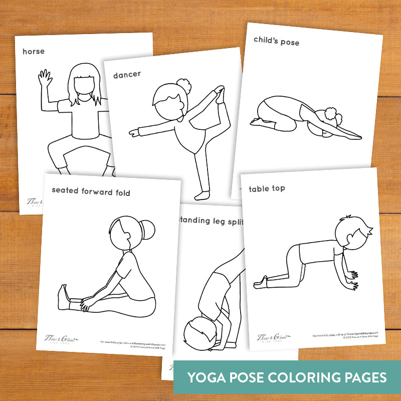 Gratitude yoga coloring pages for kids thanksgiving printables