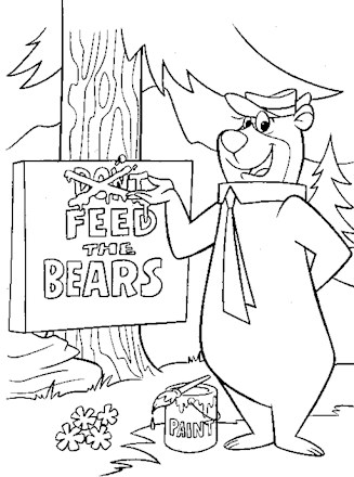 Yogi bear coloring page