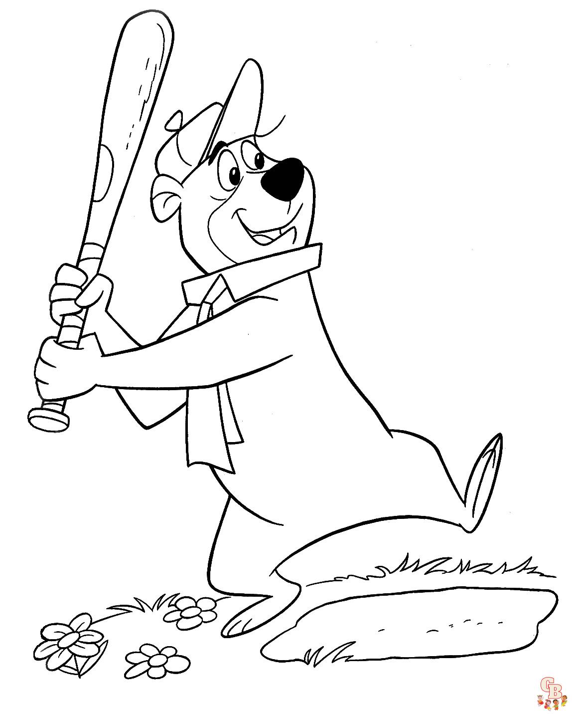 Coloring fun with yogi bear coloring pages