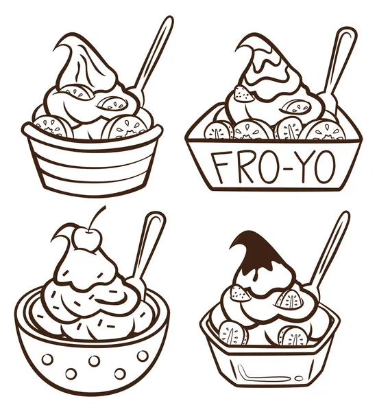 Yogurt doodle vector images