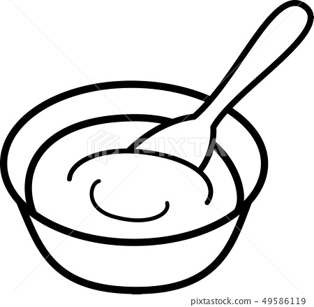 Yogurt black and white coloring page