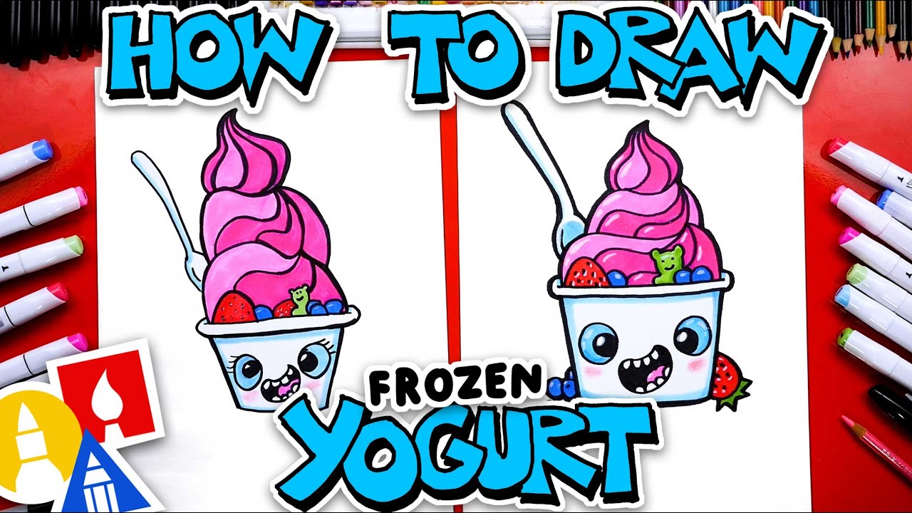 How to draw funny frozen yogurt