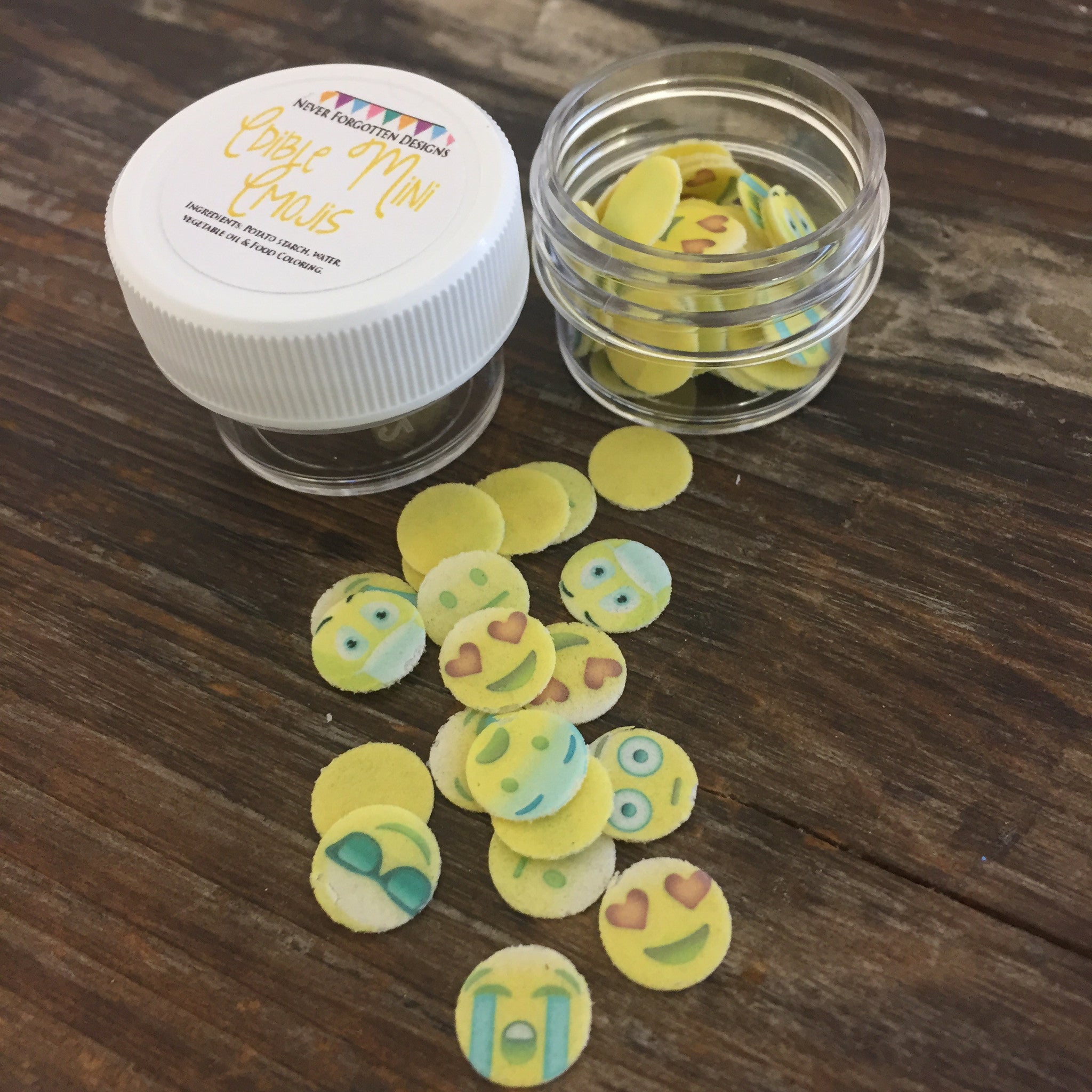 Edible emoji fun food sprinkles never forgotten designs