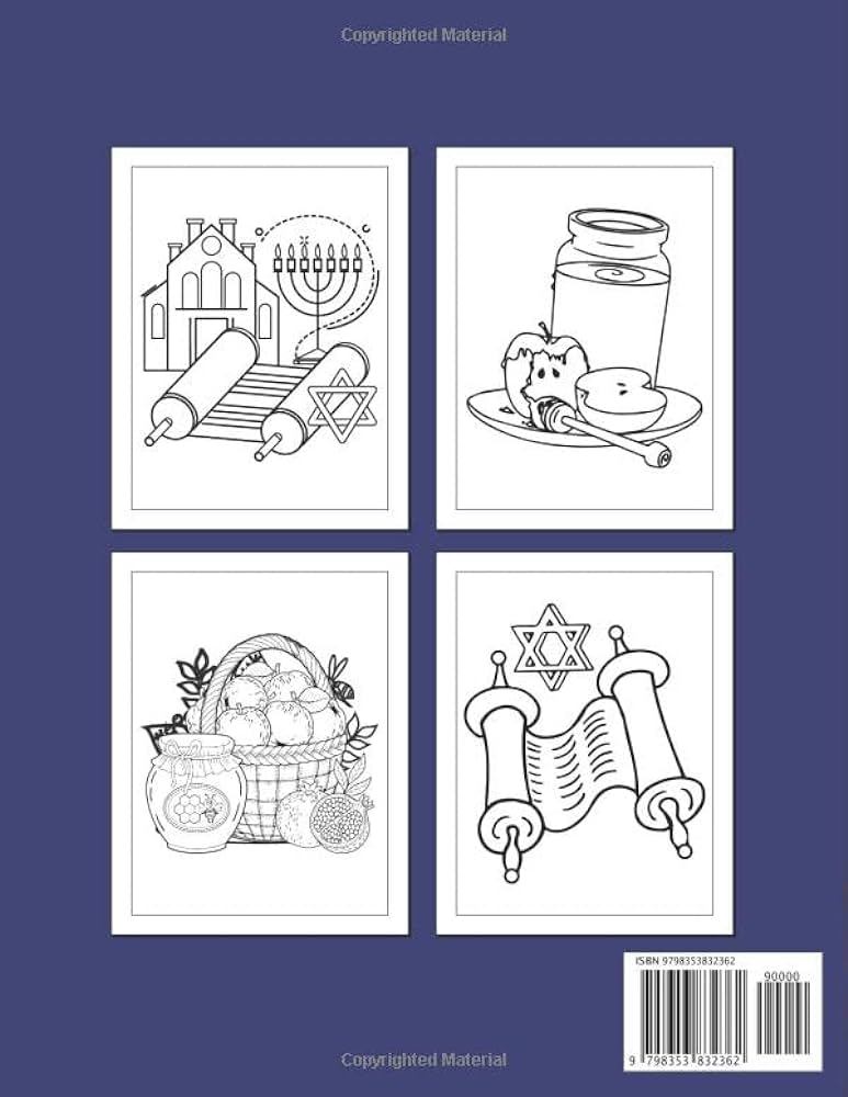 Yom kippur coloring book for kids fun easy and cute yom kippur coloring pages for toddlers children adults preschool celebrate tishrei holiday for jewish toddlers yom kippur gifts holiday