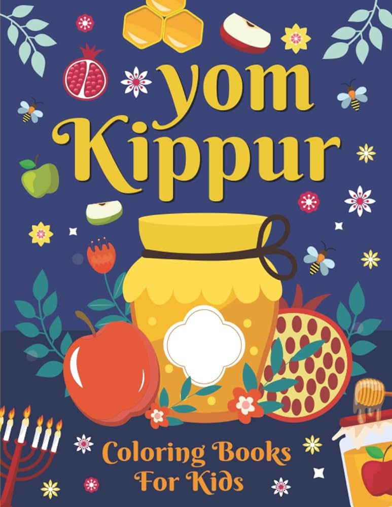 Yom kippur coloring book for kids fun by press malka art